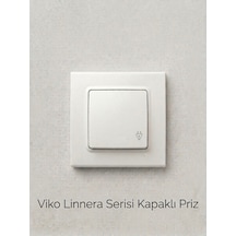 Viko Linnera Serisi Kapaklı Priz Beyaz Çerçeveli Karre