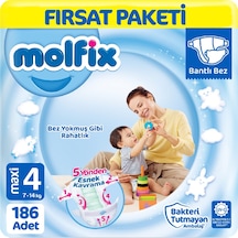 Molfix 4 Beden Bebek Bezi Fırsat Paketi 62x3 186 Adet 4 Numara