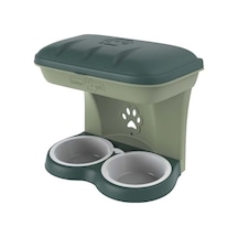 Bama Duvara Asılan Mama Standı Yeşil 48x27x42h Köpek Ve Kedi Mama Askısı