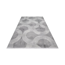 Bespoky Sahare Gri Geometrik Modern Salon Halısı Makine Dokuma