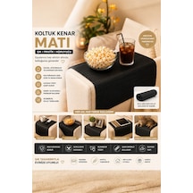 Porsima Lm-2005 Bambu Koltuk Matı Ahşap Kanepe Koltuk Kenarı Sehpa Yan Sehpa Katlanabilir Koltuk Kenarı Tepsisi 37x68cm Siyah