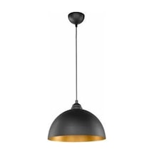 S Retro Siyah Içi Sarı Metal Sarkıt Avize 30 Cm 129 Siyah