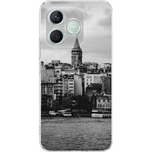 Honor 600 Lite Uyumlu Galata Kulesi Ve Deniz Manzaralı Baskılı Silikon Kılıf Renkli
