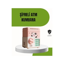 Atm Tasarımlı Pembe Işıklı Sesli Çocuk Kumbarası