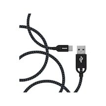 Usb - Usb C Şarj Kablosu, 1.2 Metre, Örgü, Siyah Dlc2628b