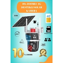 10x Zoom 4g Sim Kartlı Solar Güneş Enerjili Full Hd Çift Kameralı Akıllı Smart Güvenlik Kamerası