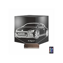 Luvivia Araba Volkswagen Scirocco Kişiye Özel 3d Lamba - Masa Gece Lambası Şeffaf
