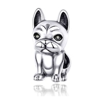 S925 Ayar Gümüş Fransız Bulldog Boncuklu Dıy Bilezik Gevşek Boncuk Çok Renkli