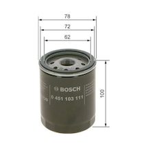 Renault Megane 1 Yag Filtresi 2.0 1998-2001 Bosch 0451103111