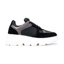 Tamer Tanca Kadın Hakiki Deri Siyah Sneakers & Spor Ayakkabı 1009 02 Bn Ayk Sk24-25 Sıyah Siyah