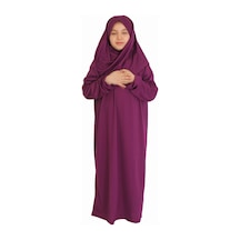 Zehranaz Namaz Elbisesi Mürdüm Çocuk Fermuarsız Namaz Elbisesi Mürdüm