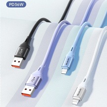 Mcdodo CA-1833 36W Usb Apple iPhone Uyumlu Hızlı Data-Şarj Kablo 1.2m-Mor