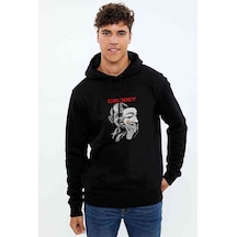 For Vendetta Dısobey Metal Baskılı Siyah Erkek Örme Sweatshirt
