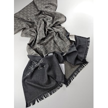 Miorel Scarfs İnce Kumaş G Desen Pamuklu Şal Yün İpek Şal 4 Mevsim Çift Taraflı Füme