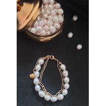 24k Altın Kaplama 10 Mm Gerçek İnci İstiridye Uzatmalı Tasarım Bi Gold