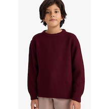 Defacto Erkek Çocuk Bisiklet Yaka Triko Kazak G5563a825wnbr464 Bordo-br464