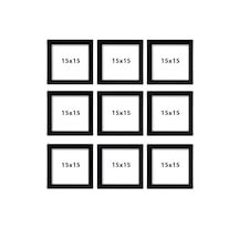 9lü 15x15 Siyah Çerçeve Seti