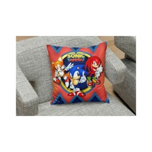 Sonic And Friends Desenli Kare Yastık Kılıfı Cok Renklı