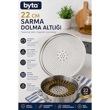 22 Cm Paslanmaz Çelik Sarma Dolma Altlığı Tencere İçi Buhar Pişirme Izgarası Delikli Aparat