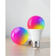 Rgb Renk Değiştirebilen A+ Enerji 10 Watt Led Işıklı Ampul Çok Renkli