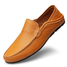 Düz Trend Moda Açık Günlük Ayakkabı - Sarı Kahverengi