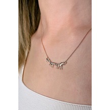 925 Ayar Gümüş Rose Iyi Şans Sembolü Sıra Filler Kolye - 23177801 Rose Gold