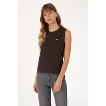 U.s. Polo Assn. Kadın Koyu Kahverengi Kazak /triko 50314625-vr084 Koyu Kahverengı