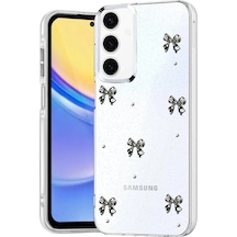 Mey İthalat Samsung Uyumlu Galaxy A15 4g Fiyonk Desenli Kapak - Desen 5 Beyaz
