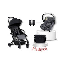 Bumprider Connect³ Black-Grey Melange Bebek Arabası & Connect TRN Grup 0+ Oto Koltuğu Grey & Oto Koltuk Adaptörü
