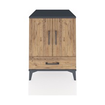 Kronos Komodin 2 Raflı Tek Çekmeceli 2 Kapaklı 60x59x80 Antra... Antrasit