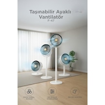 Torima F47 Şarjlı 5 Kademeli Taşınabilir Ayarlanabilir Kablosuz Sessiz Vantilatör