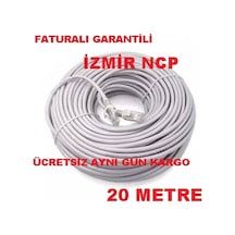 20 Metre Cat6 Internet Kablosu Modem Pc Kasa Arasi Kablo