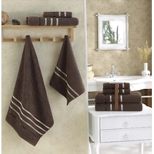 Banyo Havlu Seti 4 Lü Bale Premium - 70x140cm X2 / 50x90cm X2 Kahverengi