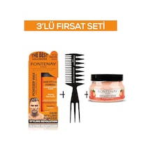 Fontenay Pudra Toz Wax Turuncu 20gr +şekil Tarağı 034+ Face And Body Scrub Çilekli 350ml 3'lü Set