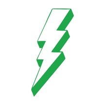 Elektirk Enerji Sticker 17x17 Cm Yeşil