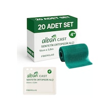 Alban 10cmx3,6mt 4 İnç Cast Sentetik Alçı Tekli Paketlerde 20'li Kutu Koli