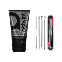 Soyulabilir Siyah Maske 150 Ml + 4'lü Çelik Profesyonel Siyah Nokta Akne Komedon Seti
