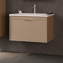 Orka Clay 80 Cm Mdf Sahra Banyo Dolabı Alt Modül Ve Lavabo Çok Renkli