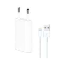 Apple Uyumlu iPhone Usba To Lightning 1m Kablolu Şarj Aleti Set Beyaz