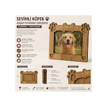 Arliadesign Kişiye Özel Köpek Fotoğraf Çerçevesi Ahşap 20x15 Cm Evcil Hayvan Fotoğraf Çerçevesi Patili Köpek Çerçevesi Masa Üstü Dekor