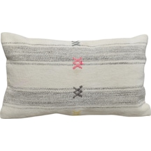 Zehra Abla Halı Yeni El Dokuma Dekoratif Lumbar Kilim Kırlent Yastık Kılıfı 6842 Çok Renkli