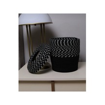 Jüt, Hasır, Çöp Kovası, Mutfak Çöp Kovası, Banyo Çöp Kovası, Doğal, Natürel, Jüt Kova, Modern Kova Siyah Siyah