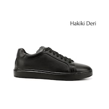 Gönderi(R) Gönderi R Erkek Siyah Bağcıklı Kauçuk Taban Hakiki Deri Sneaker Ddma83531641 Siyah