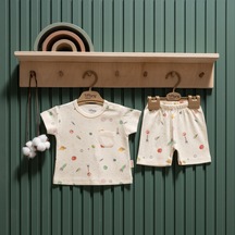 Tiffany Baby Organic Space Theme Şortlu Takım 44104 Ekru