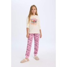 DeFacto Kız Çocuk Pijama Takımı PowerPuff Girls Uzun Kollu Üst Uzun Alt D2776A824AUER103