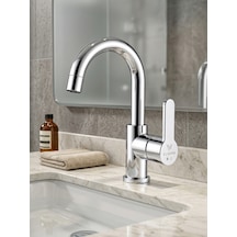 Elvora Silver Lüx Banyo Lavabo Bataryası Gümüş - Krom