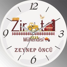 Kişiye Özel Ziraat Mühendisi Çap 30cm Sessiz Akar Bombeli Gerçek Cam Duvar Saati Siyah