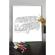 Araba 40x30cm Çocuklar Için Özel Boyanabilir Tablo Mandala Tablo Kalem Hediyesi Yoktur.