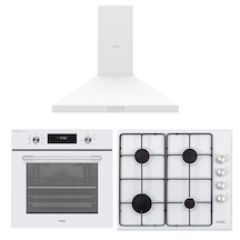 Vestel AF-7684 YB + AO-6004 YB + AD-6001 B Beyaz Ankastre Set