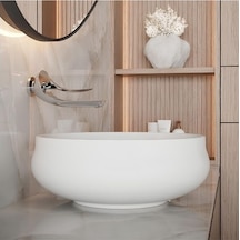 Oval Beyaz Deliksiz Lavabo 40 Cm 508 Yeşil